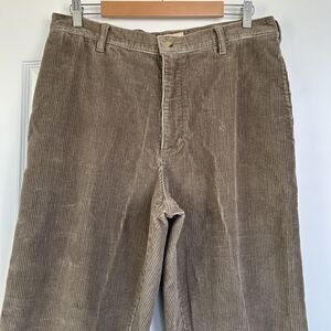 Woolrich Corduroy Pants Men 34x32 Straight Flat Front Wide Wale Dark Shale Beige